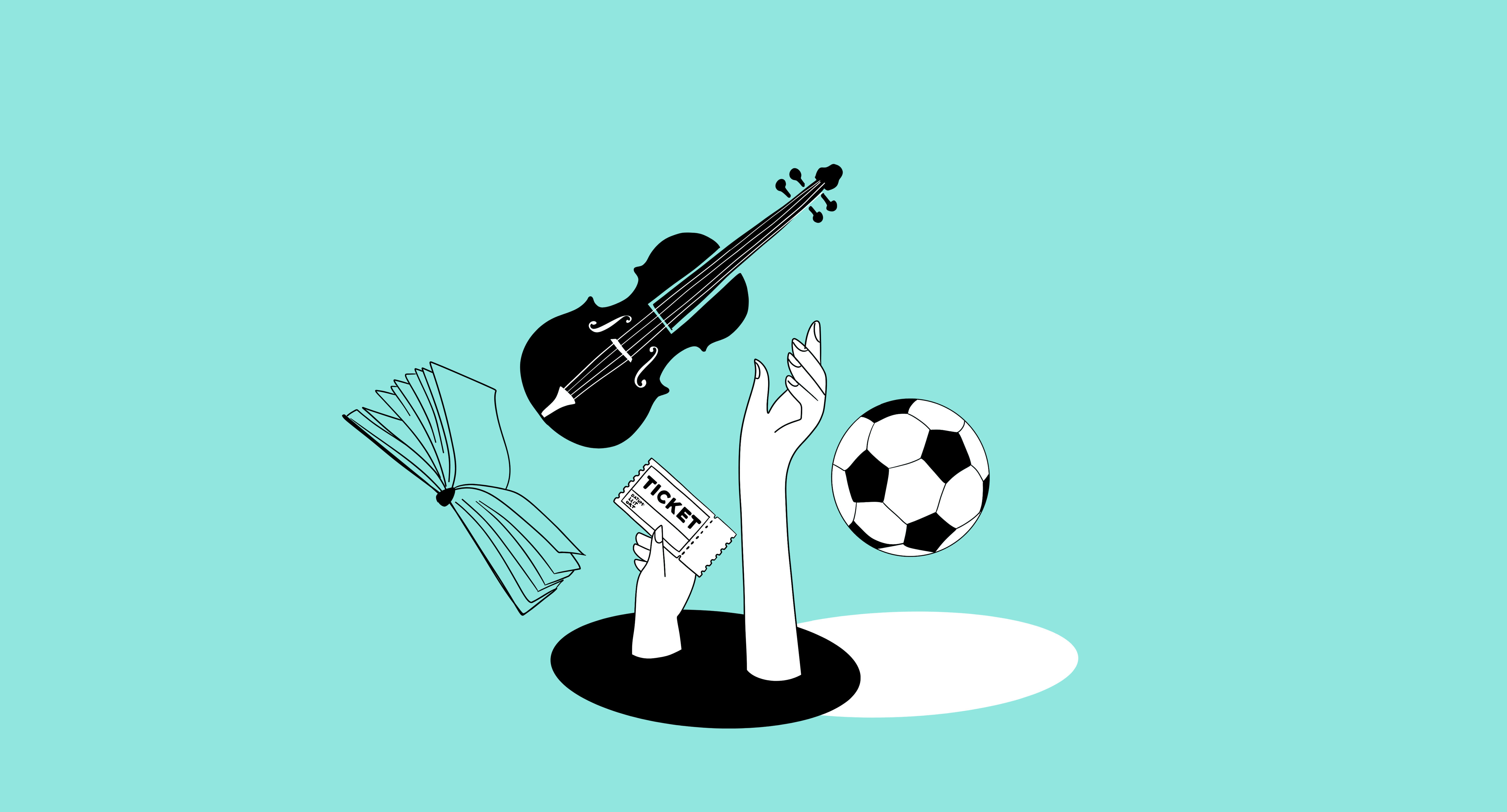 Illustration Bildung, Sport und Kultur