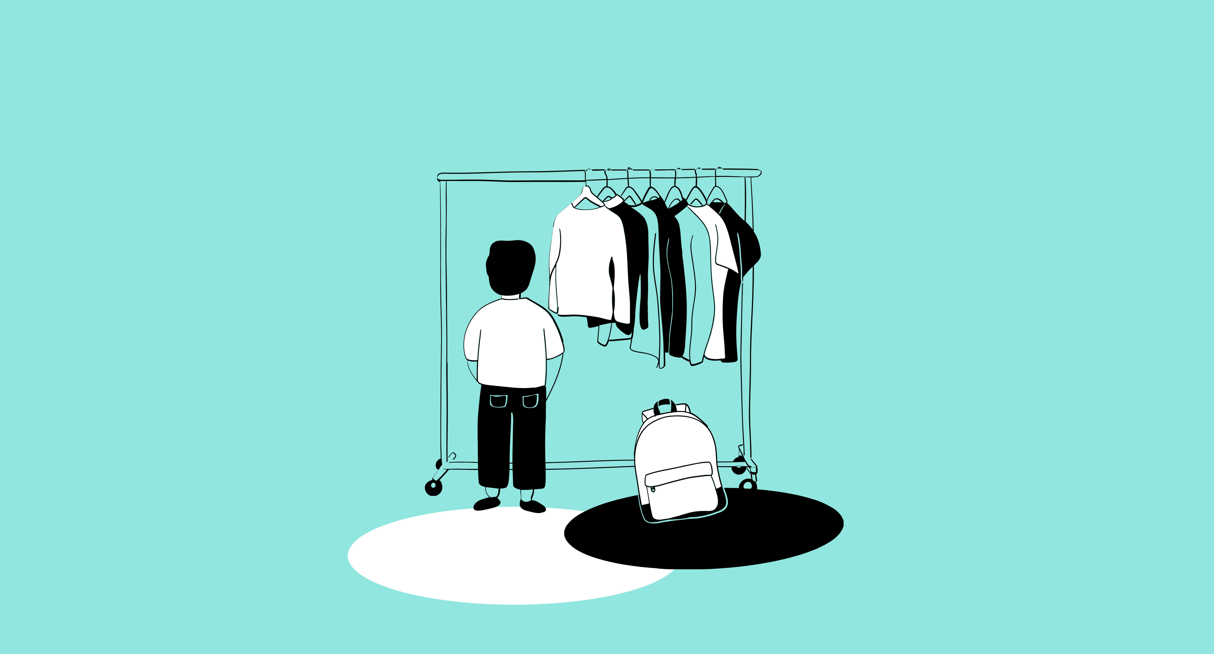 Illustration Kleiderausgabe