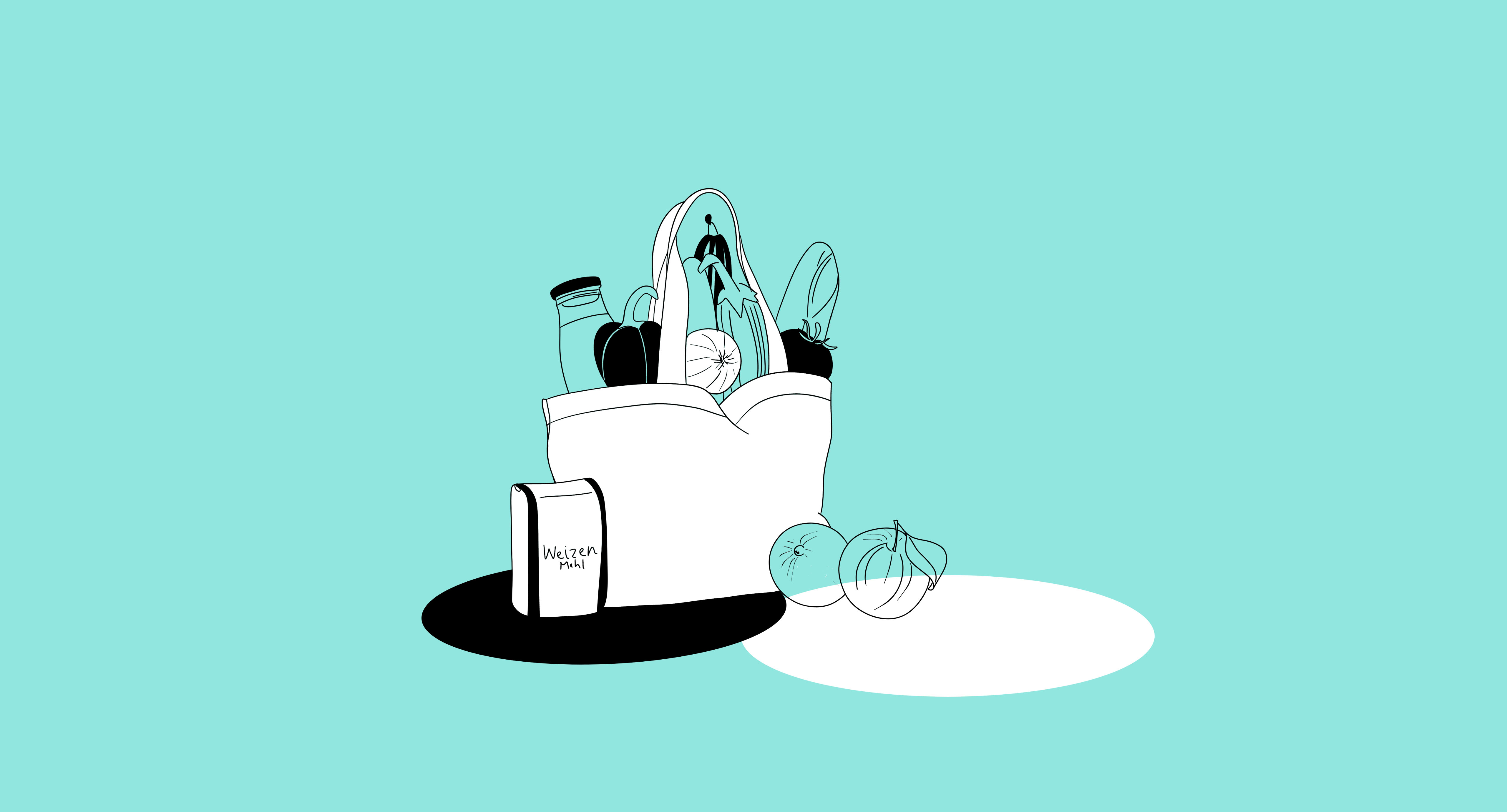 Illustration Lebensmittelausgabe